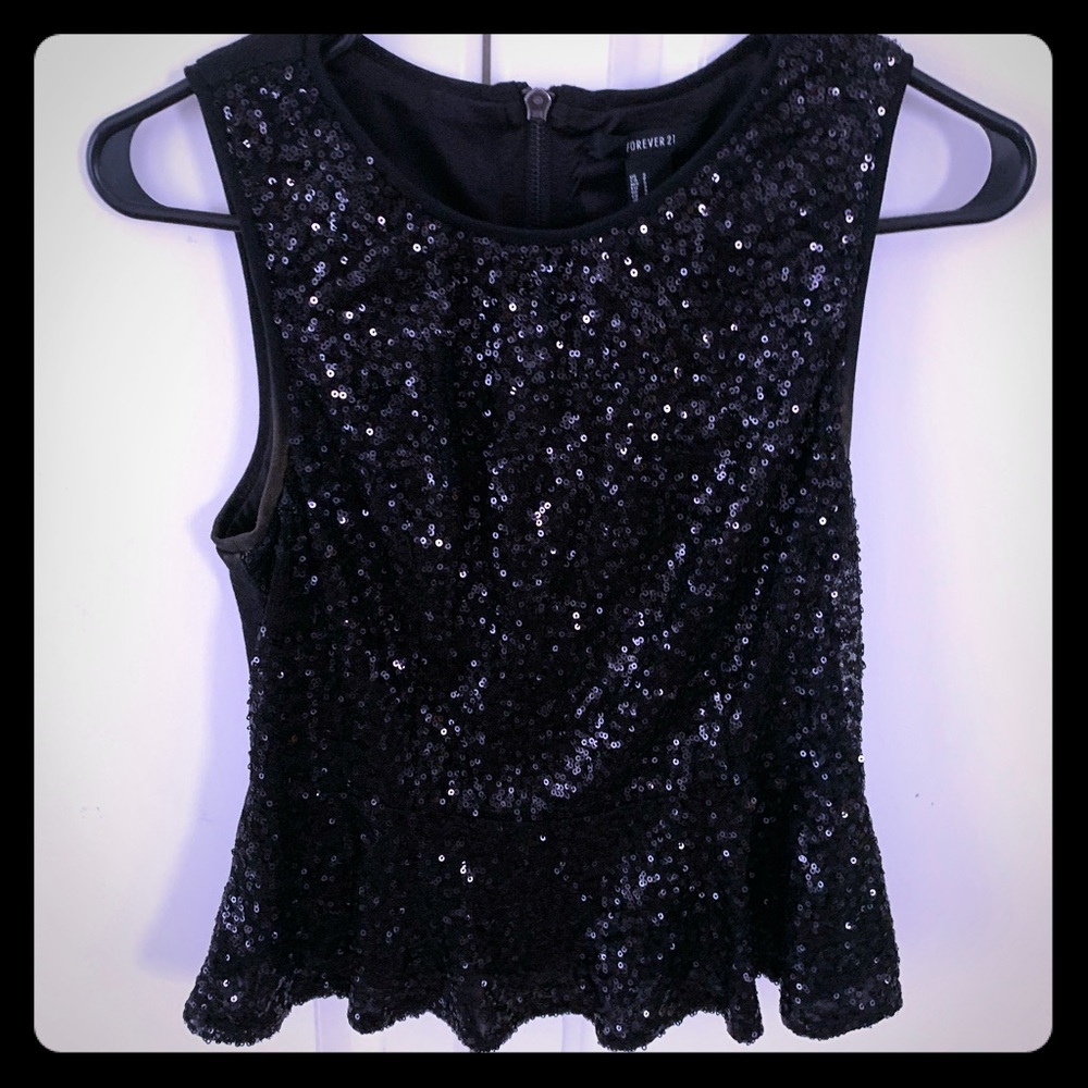 Black sequence top.